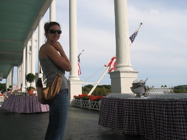 Susan loving being a porch monkey